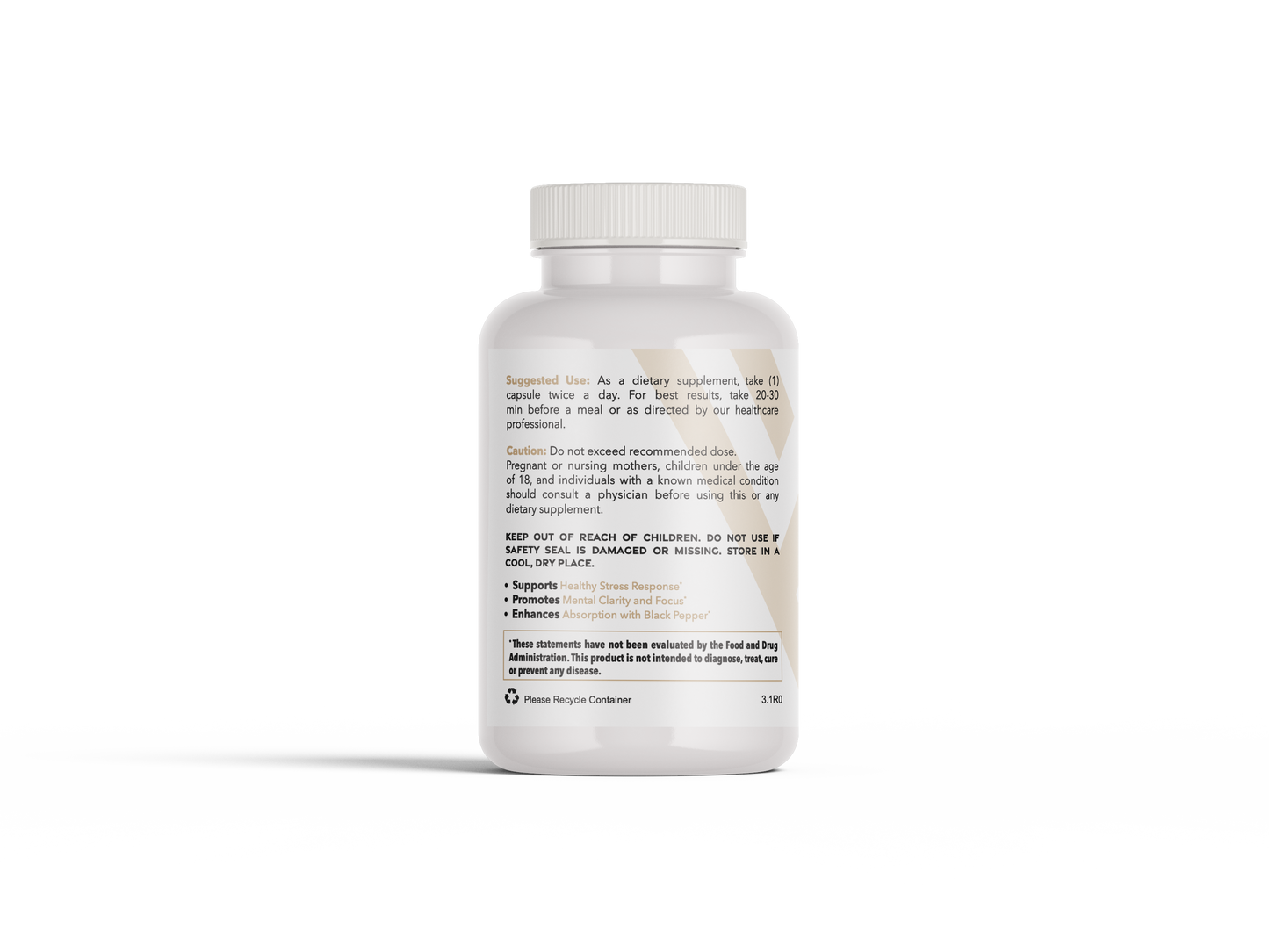 CALM — Organic Ashwagandha 650 mg with Black Pepper | Stress Relief & Sleep Support Supplement
