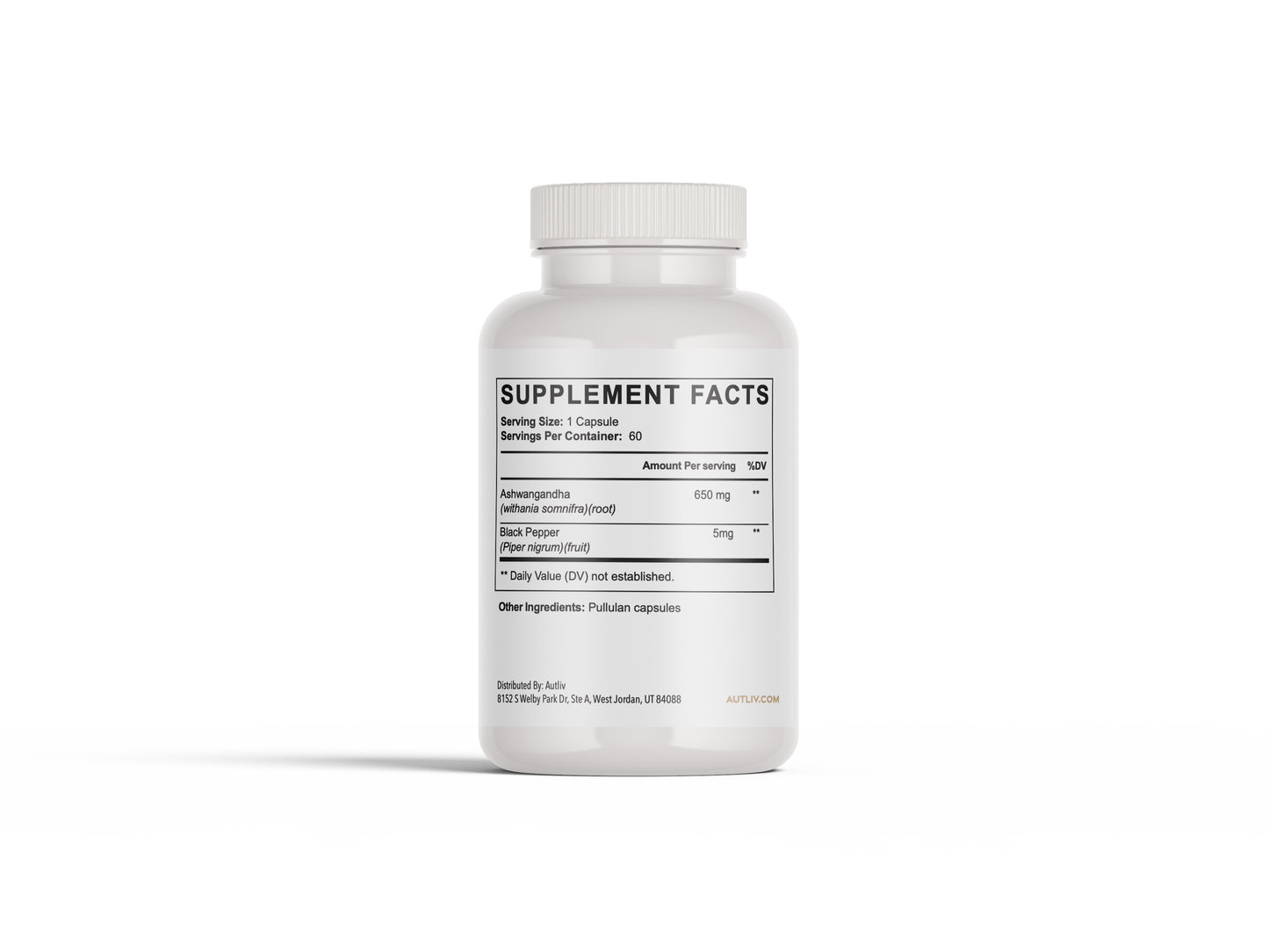 CALM — Organic Ashwagandha 650 mg with Black Pepper | Stress Relief & Sleep Support Supplement