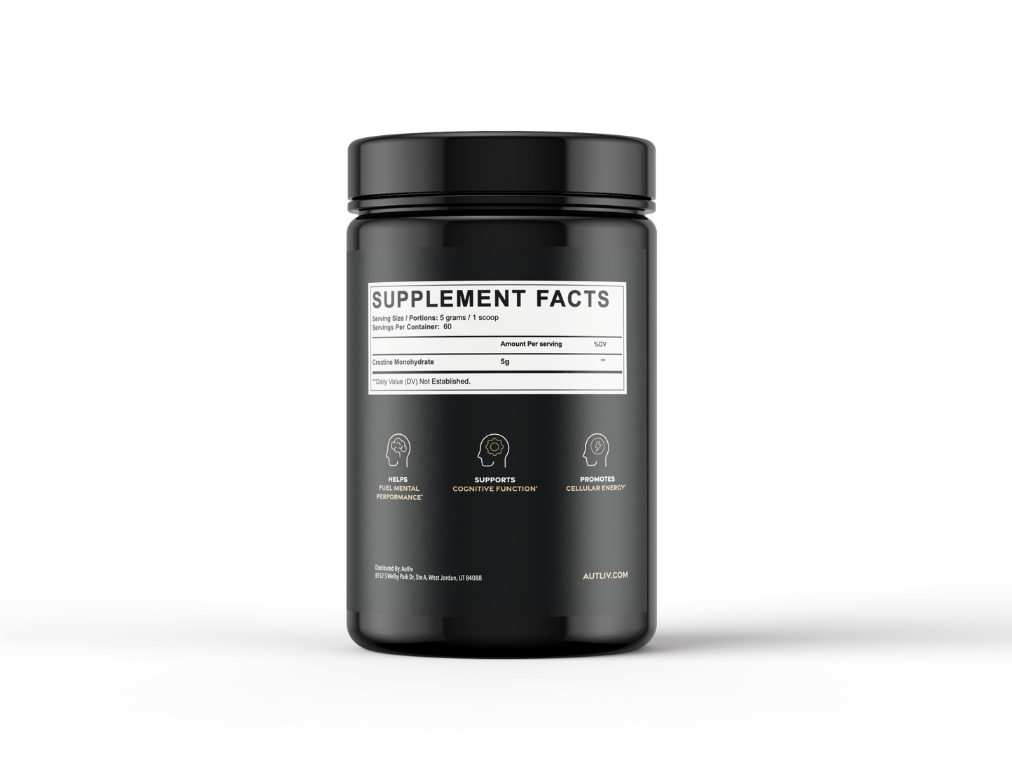AUTLIV Creatine Monohydrate — Pure Micronized Creatine Powder for Strength, Energy & Muscle Performance | Clean Power for Body & Mind