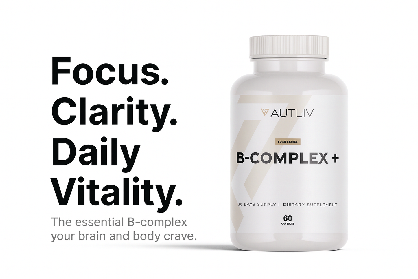 B-Complex+ — Advanced B-Vitamin Blend with Vitamin C, Choline & Inositol | Energy, Focus & Stress Support