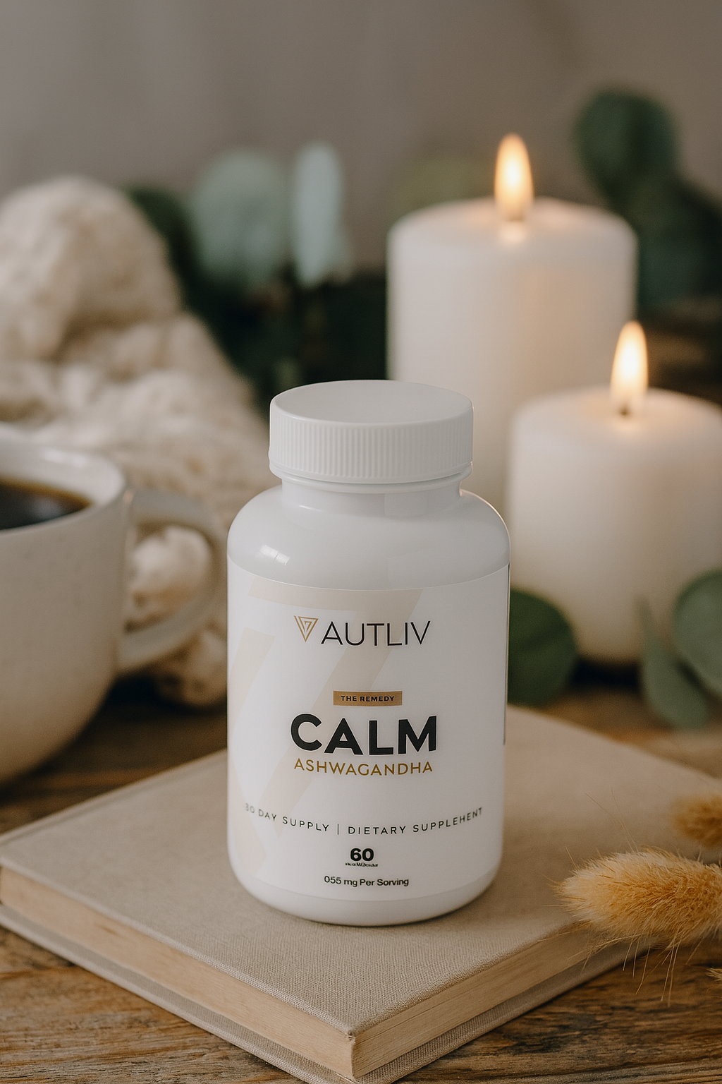 CALM — Organic Ashwagandha 650 mg with Black Pepper | Stress Relief & Sleep Support Supplement