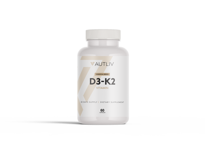 AUTLIV Vitamin D3 + K2 — With Calcium & BioPerine for Bone Support | Daily Vitality & Absorption Boost