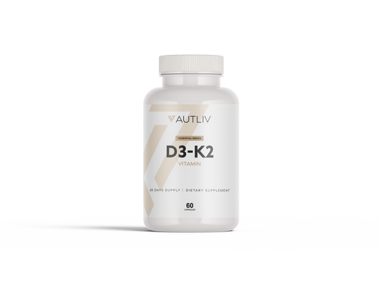 AUTLIV Vitamin D3 + K2 — With Calcium & BioPerine for Bone Support | Daily Vitality & Absorption Boost