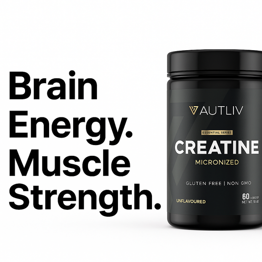 AUTLIV Creatine Monohydrate — Pure Micronized Creatine Powder for Strength, Energy & Muscle Performance | Clean Power for Body & Mind