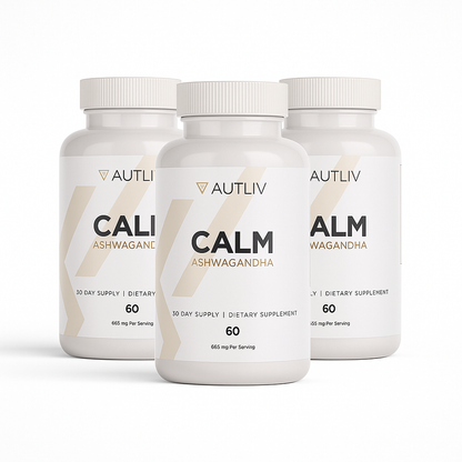CALM — Organic Ashwagandha 650 mg with Black Pepper | Stress Relief & Sleep Support Supplement
